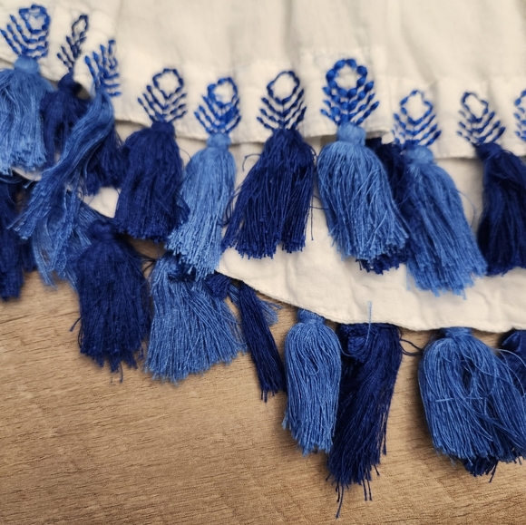 ⚪️ KAS Designs Embroidered Blouse with Tassels Size M - Picture 7 of 16